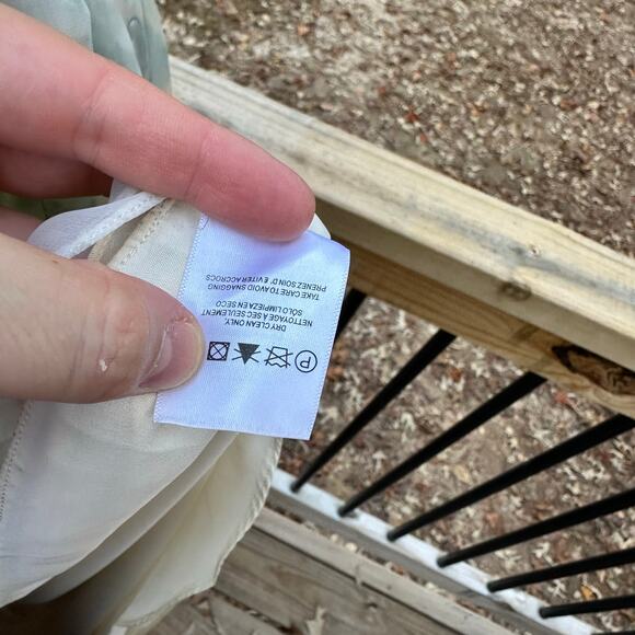 Jenny Yoo Chiffon Convertible Strapless Dress Garden Print Size 26 Green Ivory - Picture 8 of 11